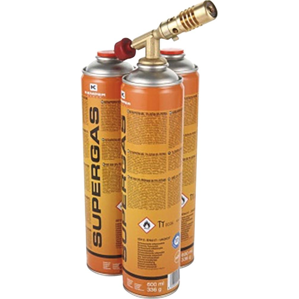 Lampe à souder avec 3 cartouches de gaz 600ml filetage 7/16