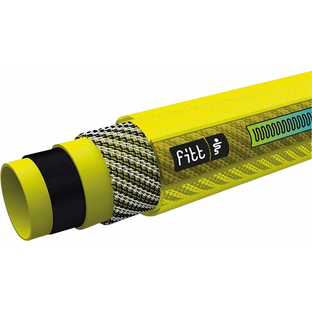 Tuyau d'arrosage renforcé professionnel jaune 15mm 50m - usage intensif FITT - 06043