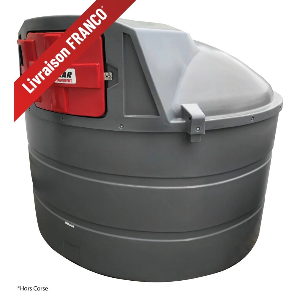 Cuve de stockage gasoil PEHD 5000L DP avec armoire intégrée pour station à gasoil 230V 60 l/min et pistolet automatique/compteur/filtre DRAKKAR - 08006