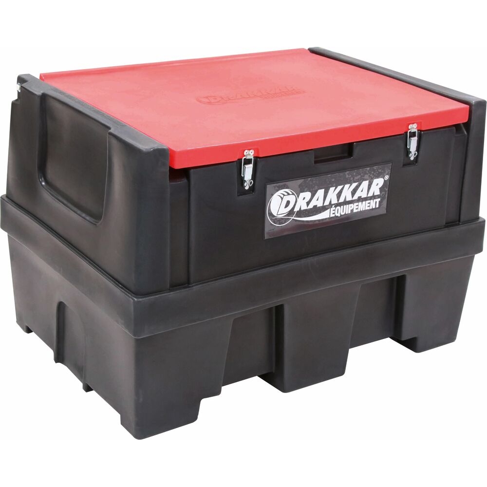 Cuve de ravitaillement gasoil PE 450L avec kit pompe à gasoil 12V 45 l/min et pistolet automatique/capot DRAKKAR - 08041