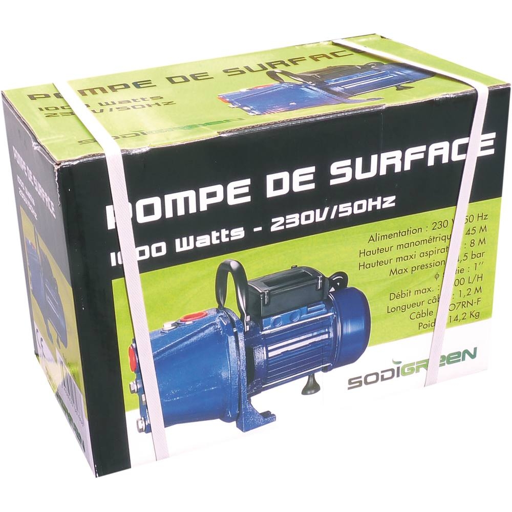 Pompe à eau de surface fonte 230V 1000W SODIGREEN - 08166