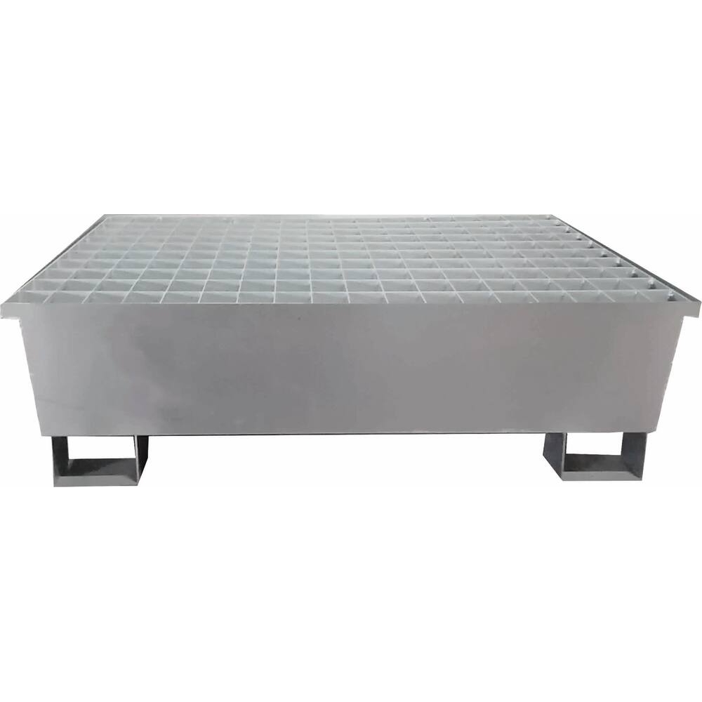 Bac de rétention 220L avec caillebotis 100% acier pour 2 fûts - format compact DRAKKAR - 08331