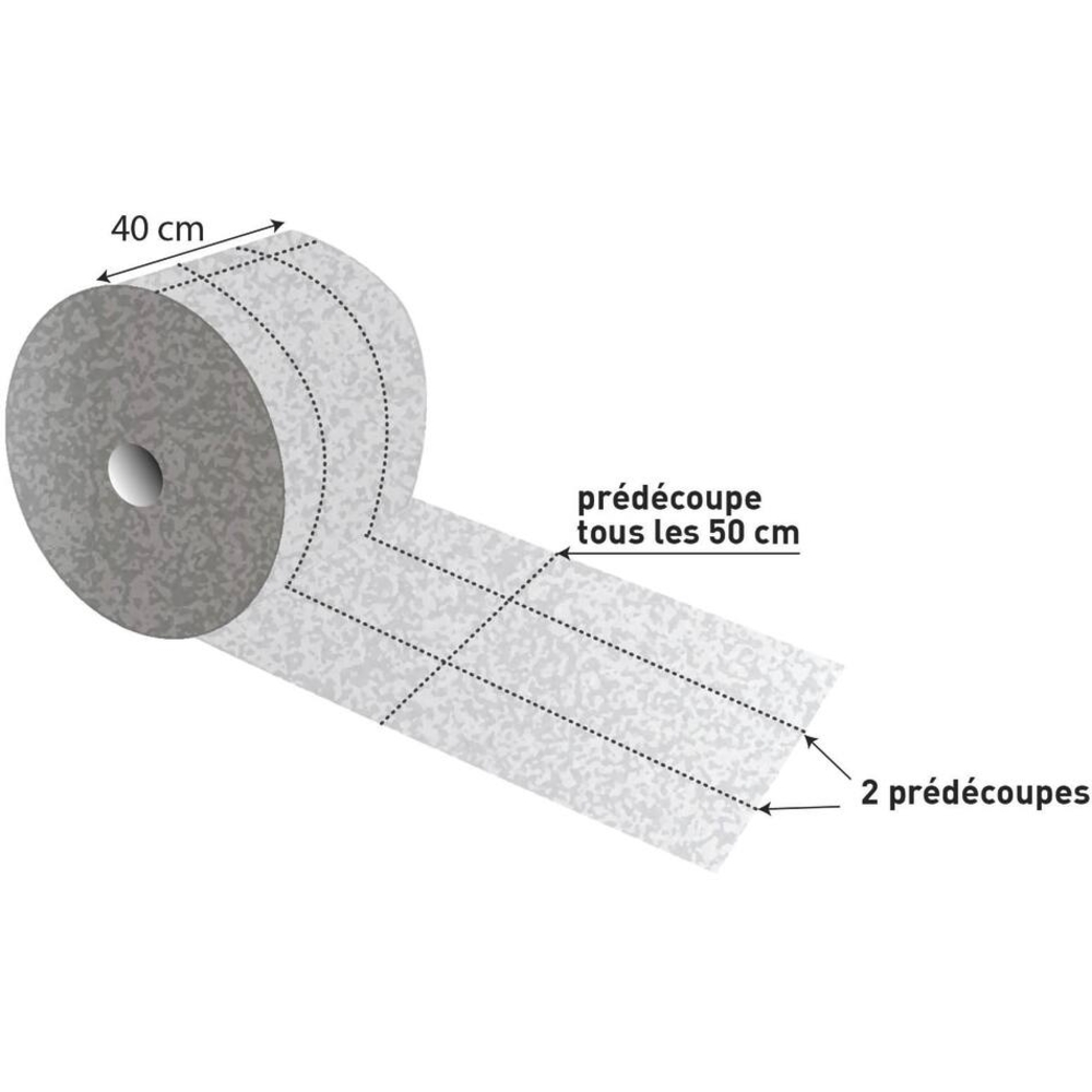 Rouleau absorbant tous liquides 400mm 25m - carton distributeur - 08345