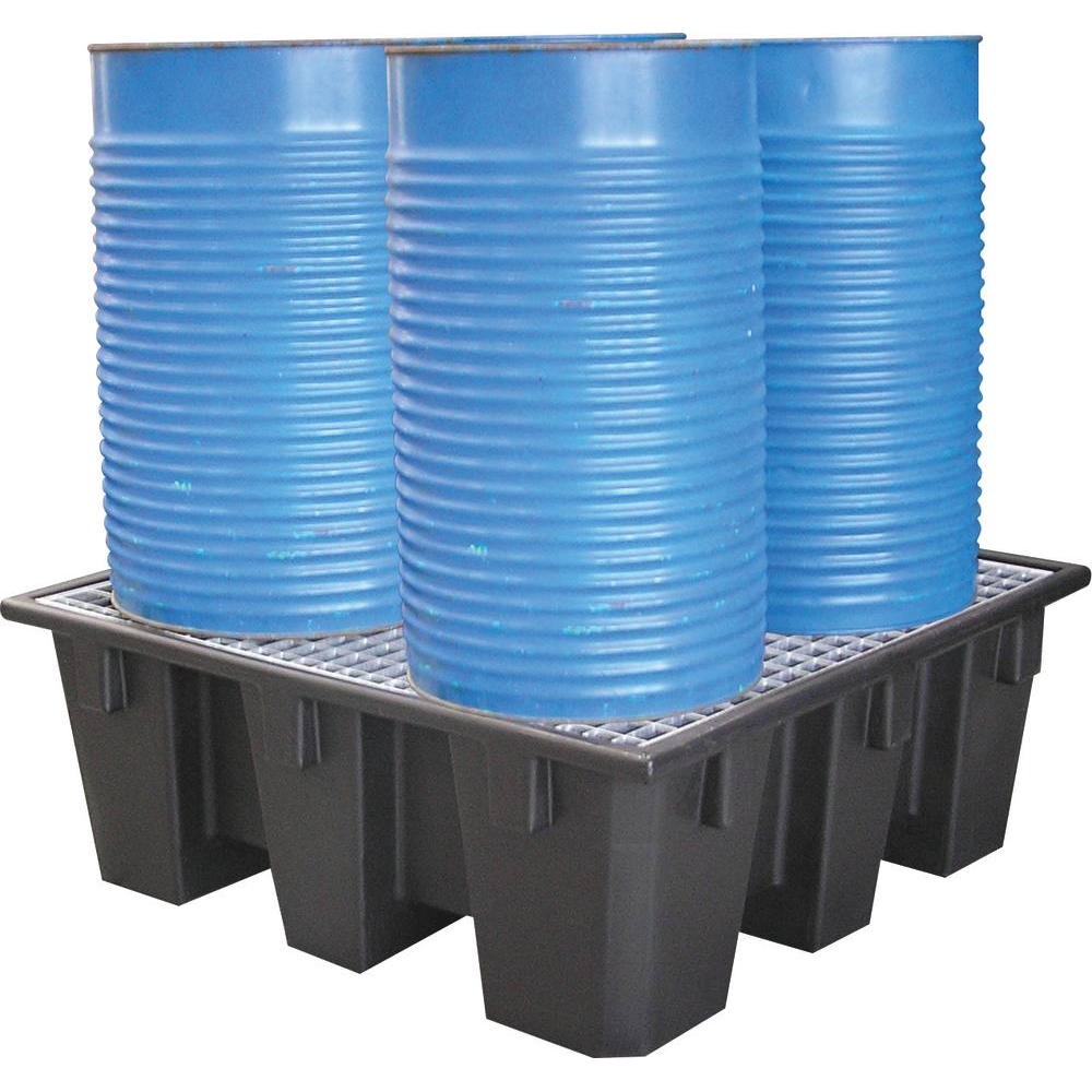 Bac de rétention 450L PE avec caillebotis acier pour 4 fûts DRAKKAR - 08465
