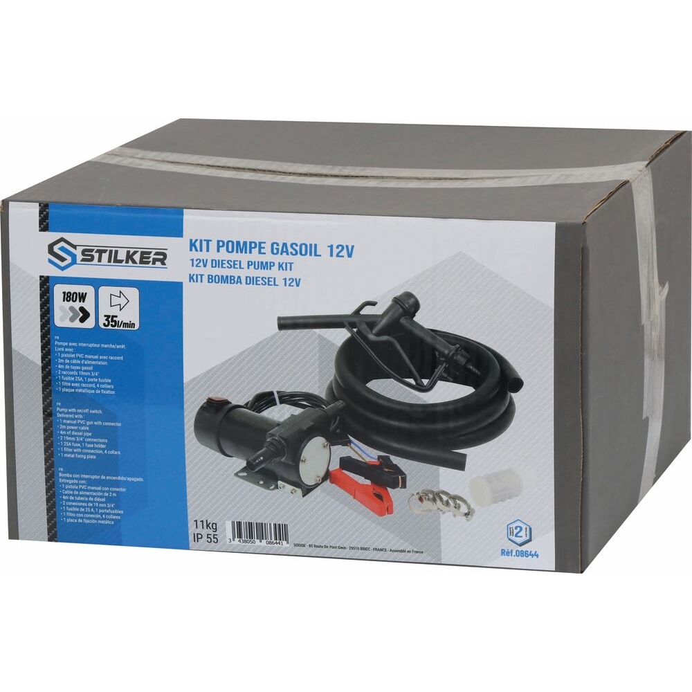 Pompe à gasoil 12V 40 l/min - en kit STILKER - 08644