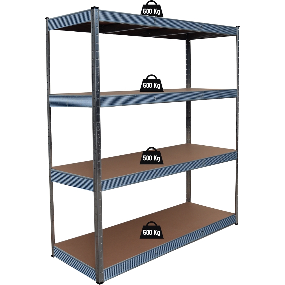 Etagère métallique à emboîter 4 tablettes bois 1500x600x1800mm max 2T STILKER - 09004