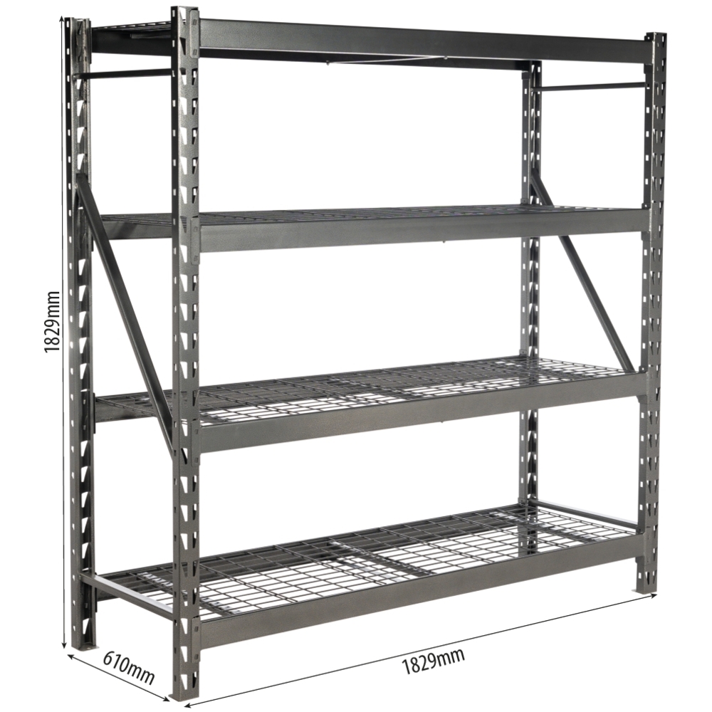 Etagère/rayonnage d'atelier 4 tablettes 1829x1829x610mm max 2T STILKER - 09006