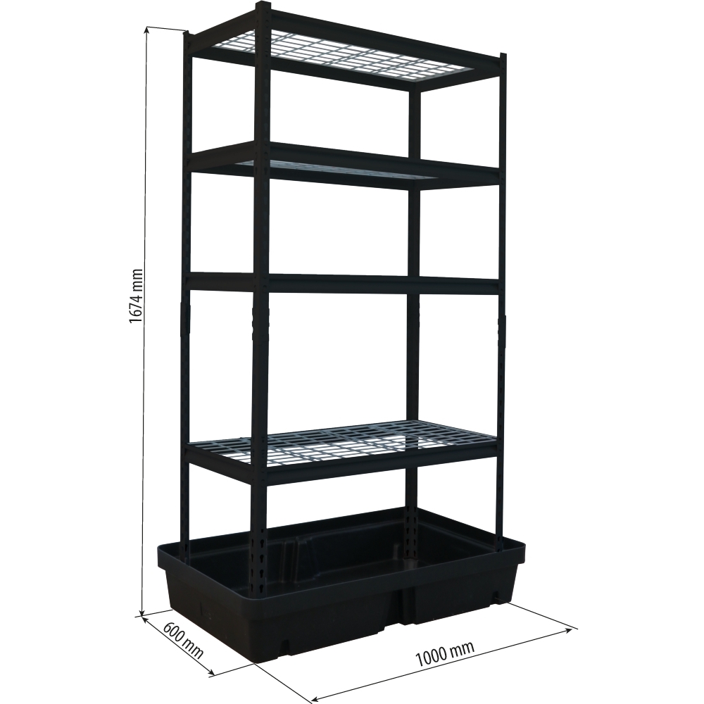 Etagère avec bac de rétention PE 60L DRAKKAR - 09050