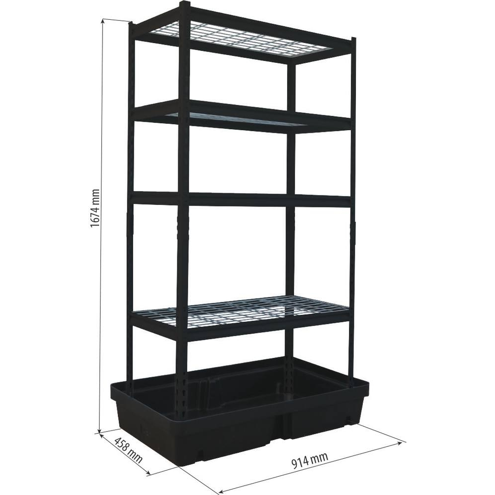 Etagère avec bac de rétention PE 60L DRAKKAR - 09050