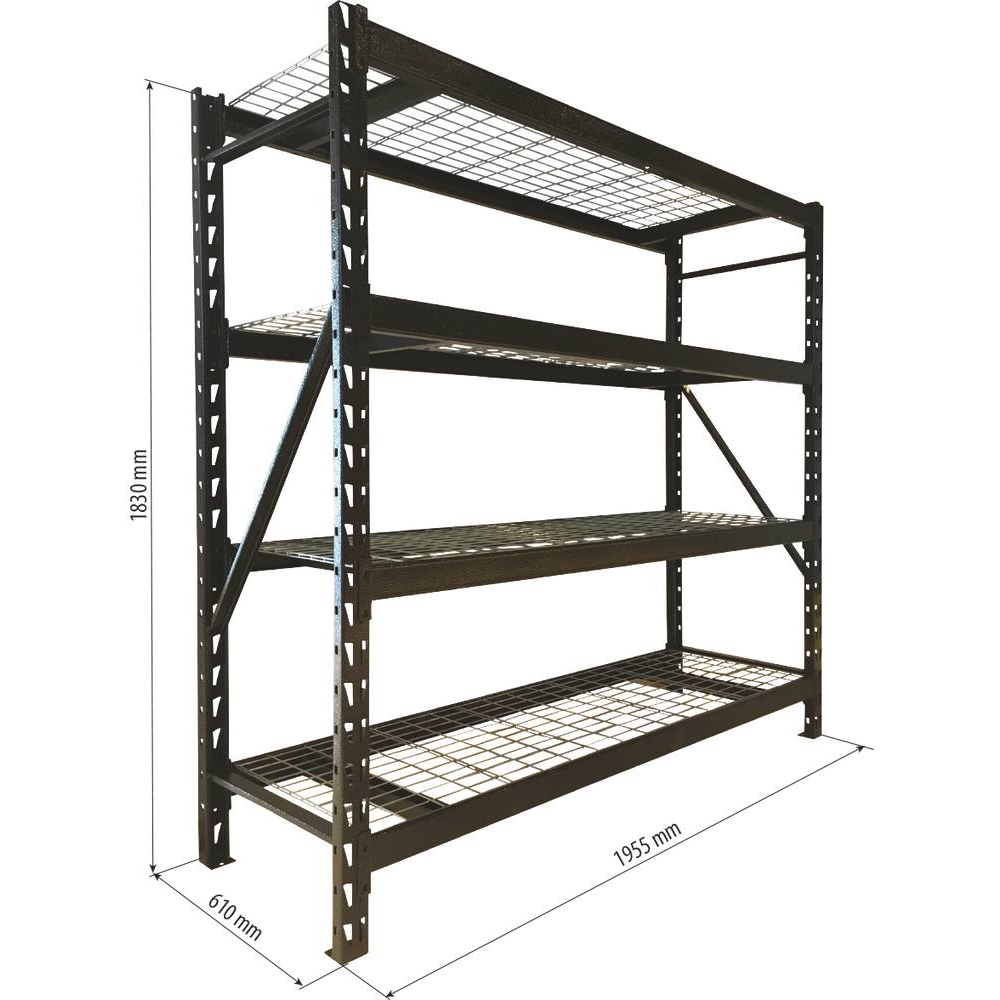Etagère/rayonnage d'atelier 4 tablettes 1830x1955x610mm max 2,4T DRAKKAR - 09076