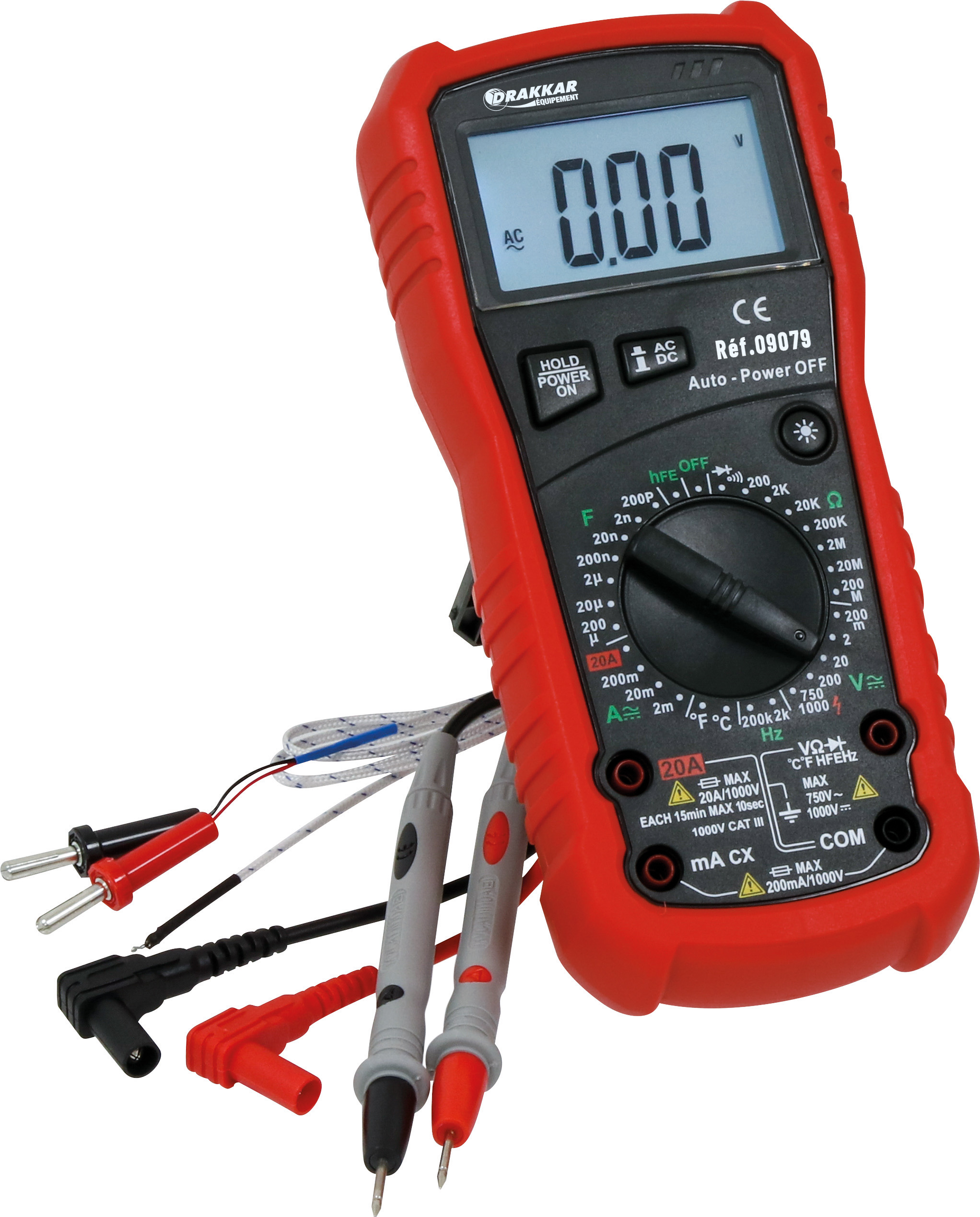 Multimètre digital cat 3 1000v  DRAKKAR EQUIPEMENT - 09079