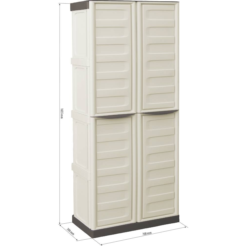 Armoire PVC 2 portes et 3 étagères 700x390x1655mm - 09082