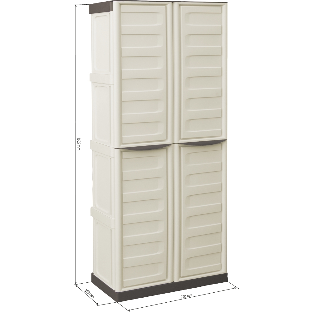 Armoire PVC 2 portes et 3 étagères 700x390x1655mm - 09082