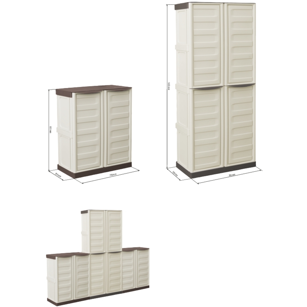 Armoire PVC 2 portes et 1 étagère 700x390x855mm - 09084