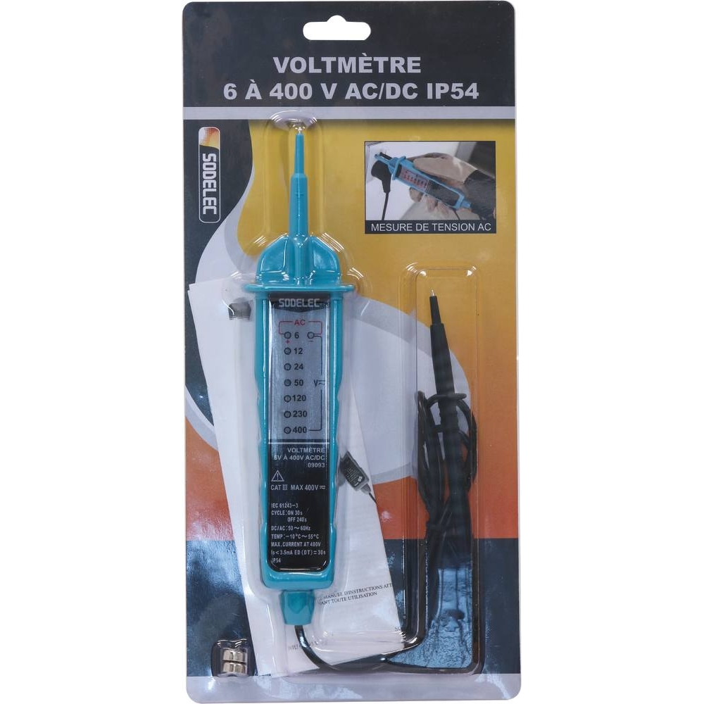Voltmètre 6 à 400V AC/DC SODELEC - 09093