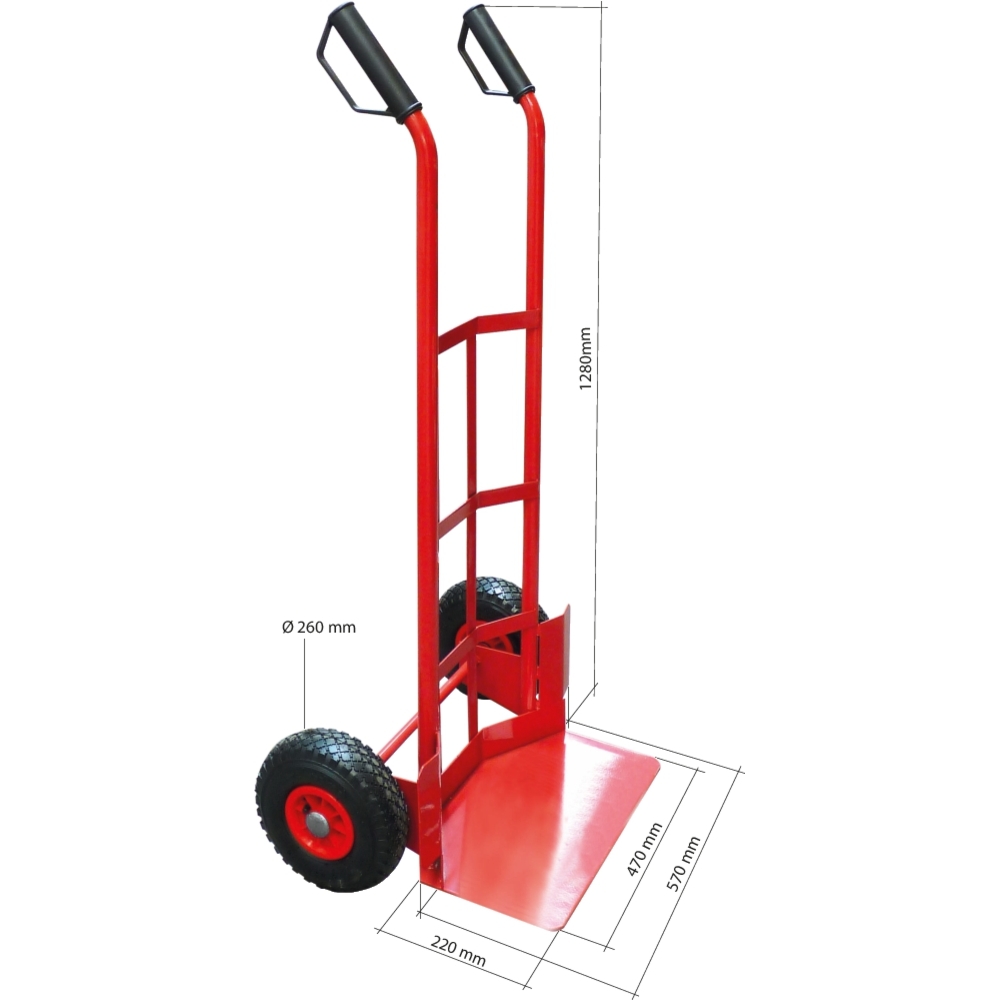 Diable cintré 300kg roues gonflables DRAKKAR - 09116