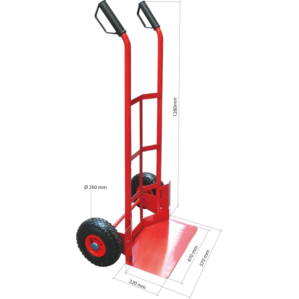 Diable cintré 300kg roues gonflables DRAKKAR - 09116