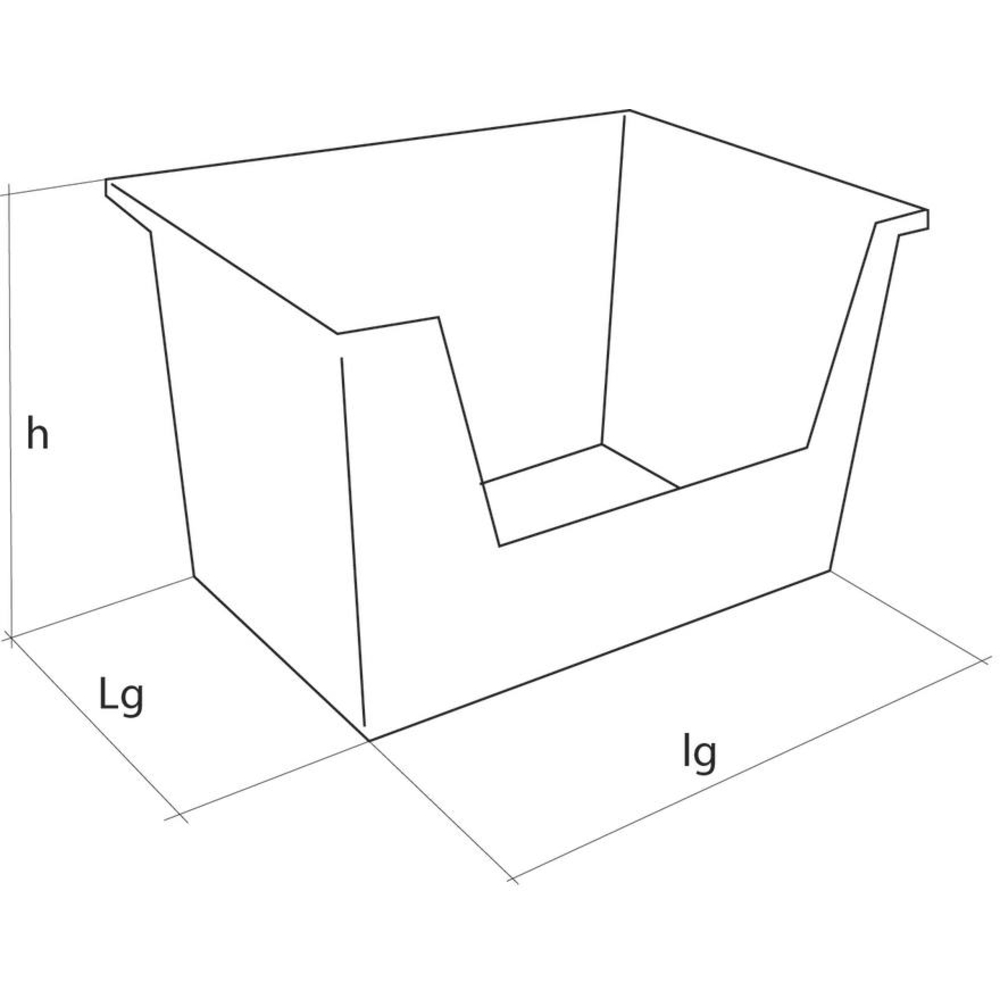 Boîte à bec gerbable gris 395x500x320mm TAYG - 09135