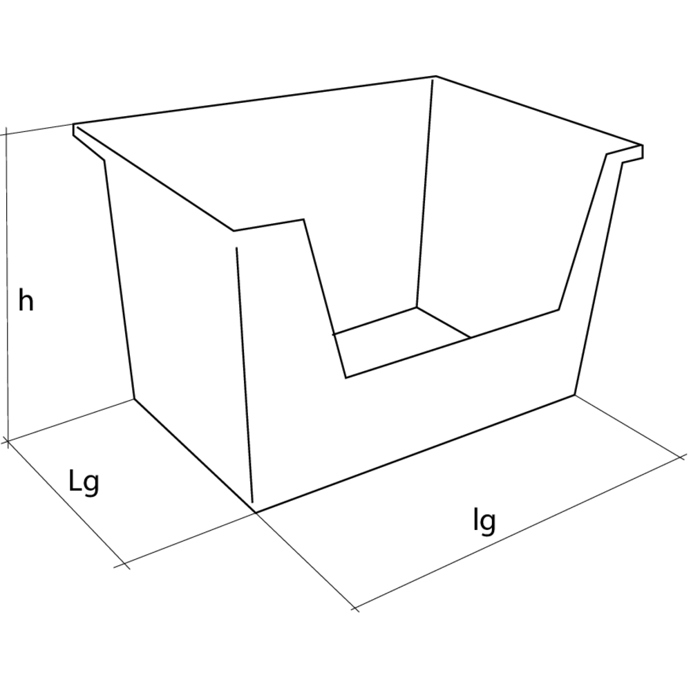 Boîte à bec gerbable gris 395x500x320mm TAYG - 09135