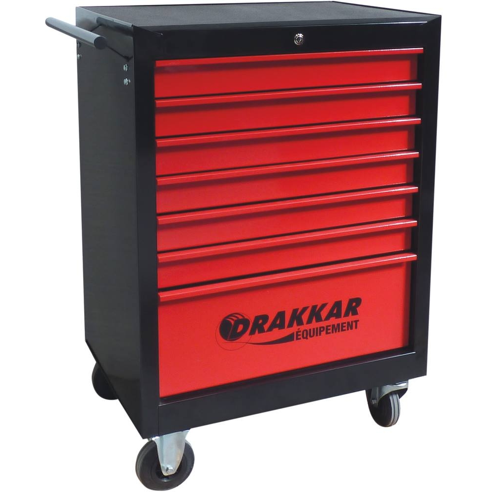 Servante d'atelier 7 tiroirs rouge/noir 680x460x1005mm DRAKKAR - 09231