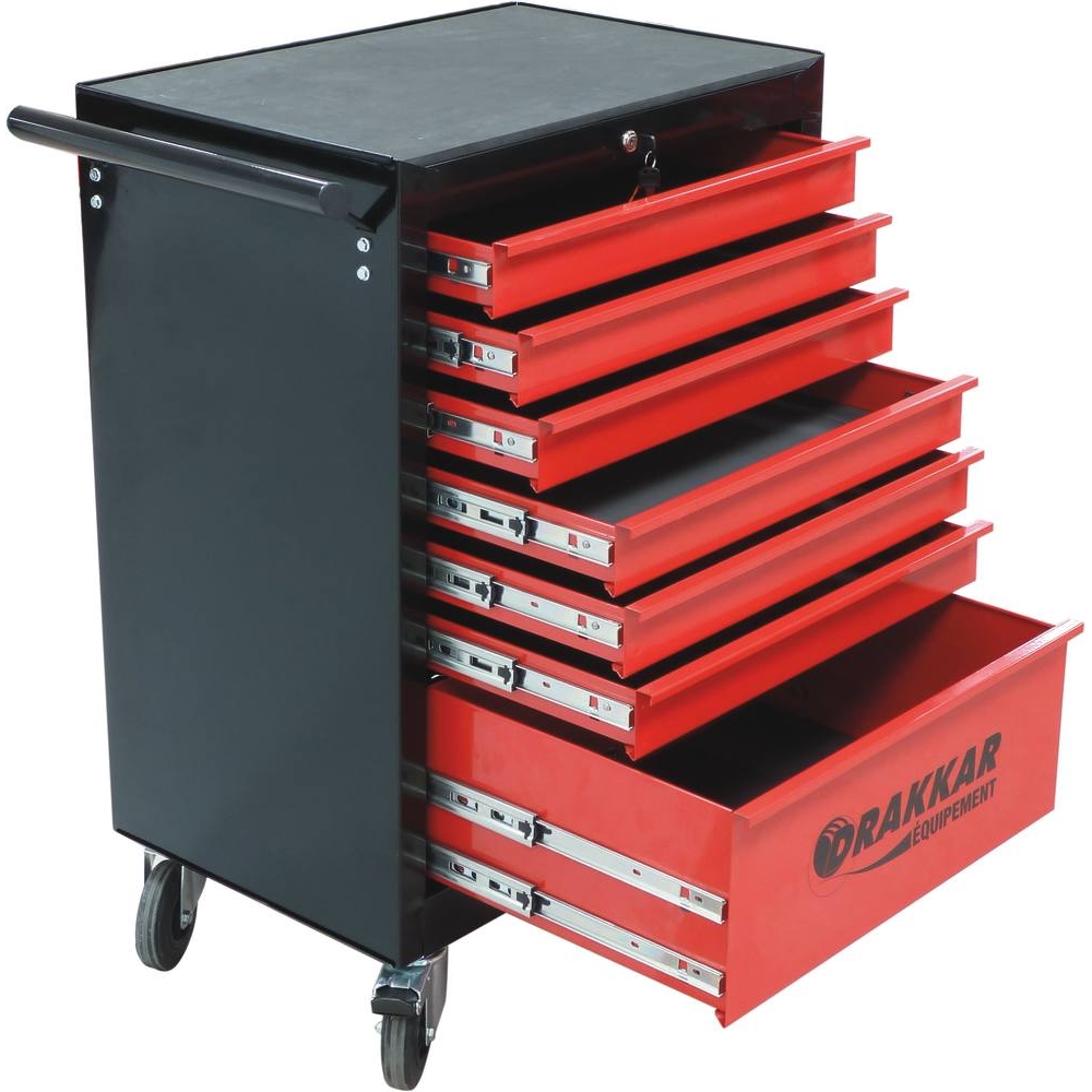 Servante d'atelier 7 tiroirs rouge/noir 680x460x1005mm DRAKKAR - 09231