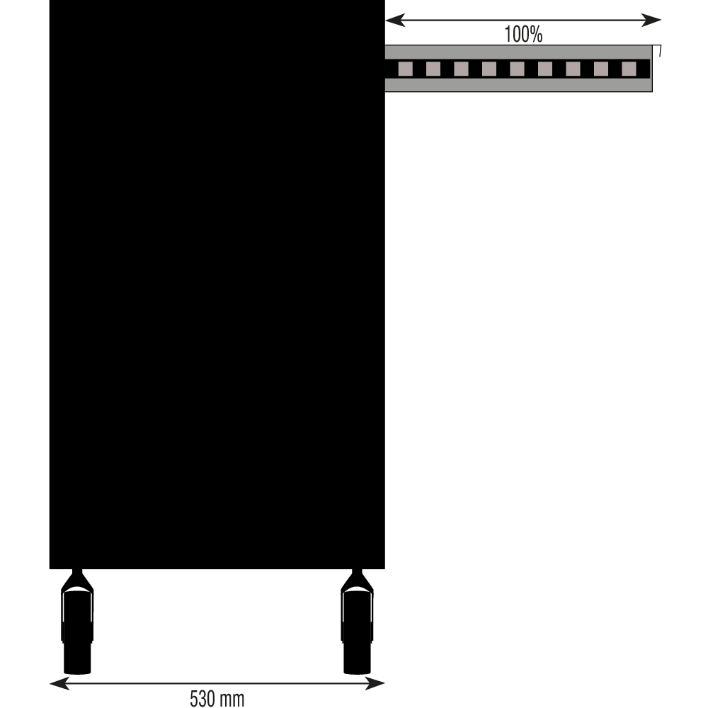 Servante 7 tiroirs avec 2 portes latérales avec plan de travail en ABS 890x530x1022mm DRAKKAR EQUIPEMENT - 09258