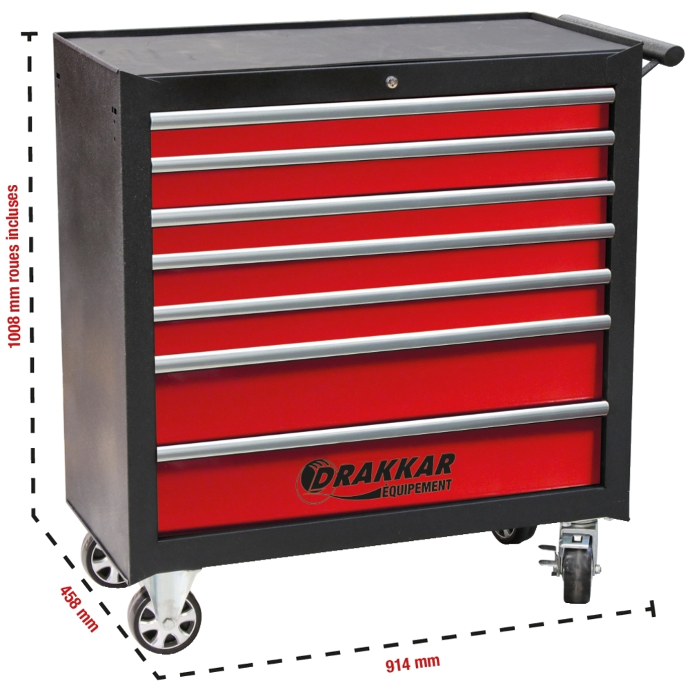 Servante XXL 7 tiroirs 914x458x1008mm DRAKKAR - 09260
