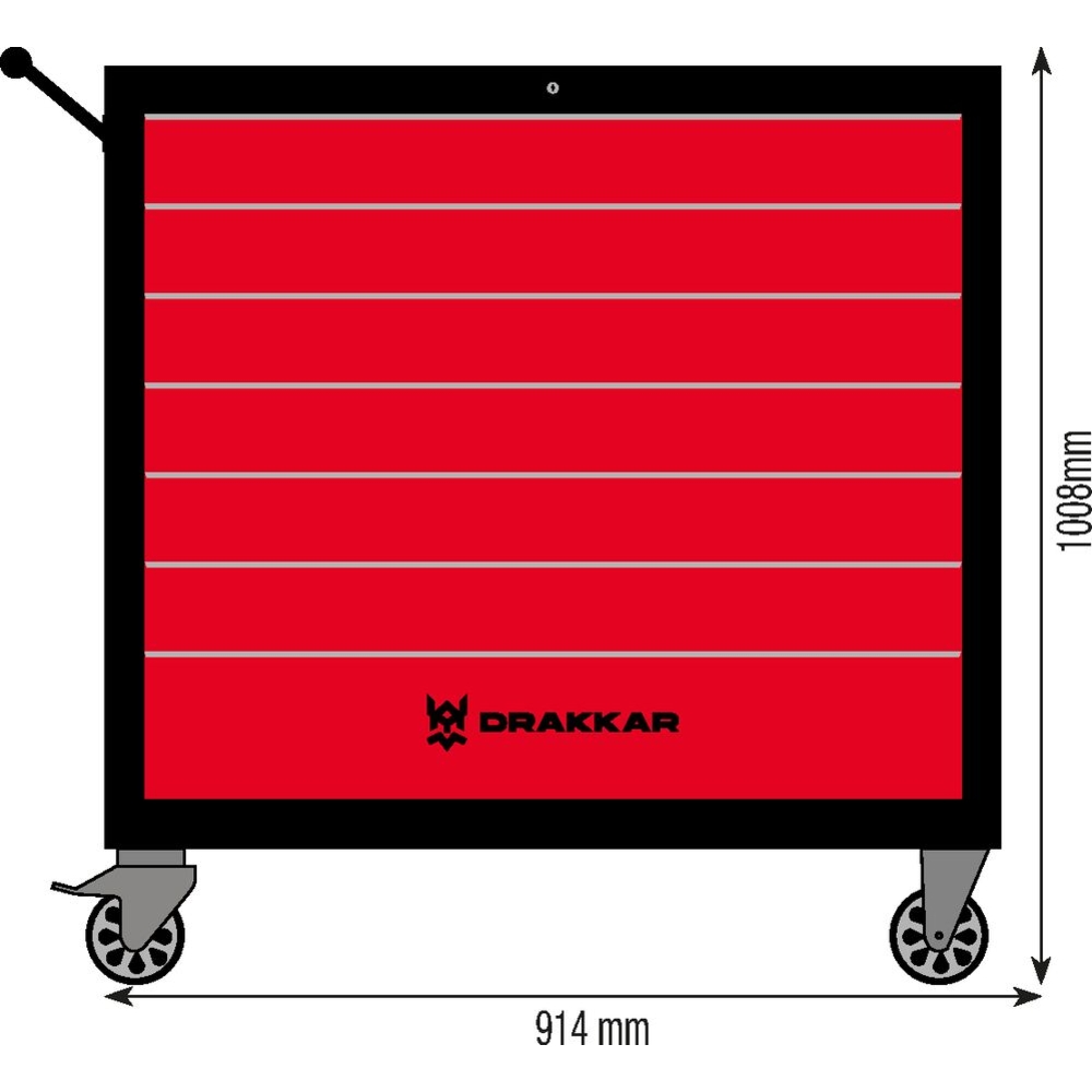 Servante XXL 7 tiroirs 914x458x1008mm DRAKKAR - 09260