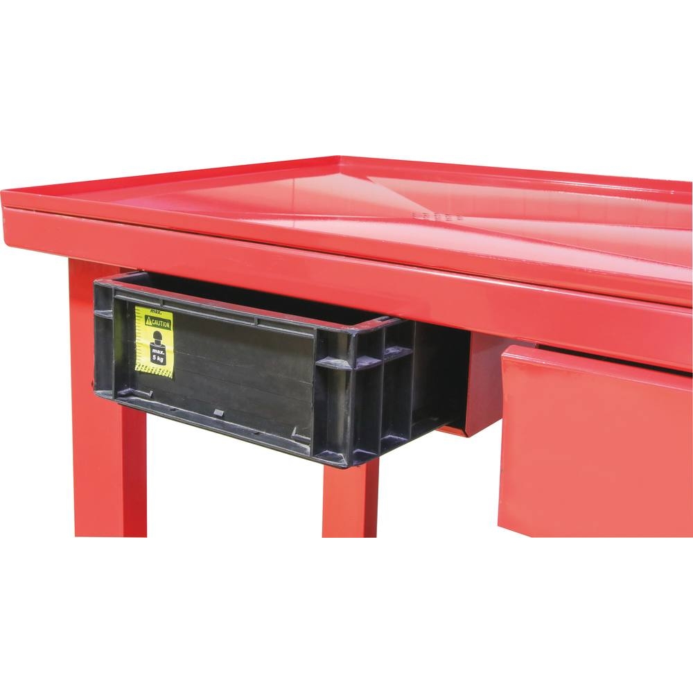 Etabli métallique mobile avec tiroirs et plateau collecteur pour huile 1200x640mm DRAKKAR - 09276