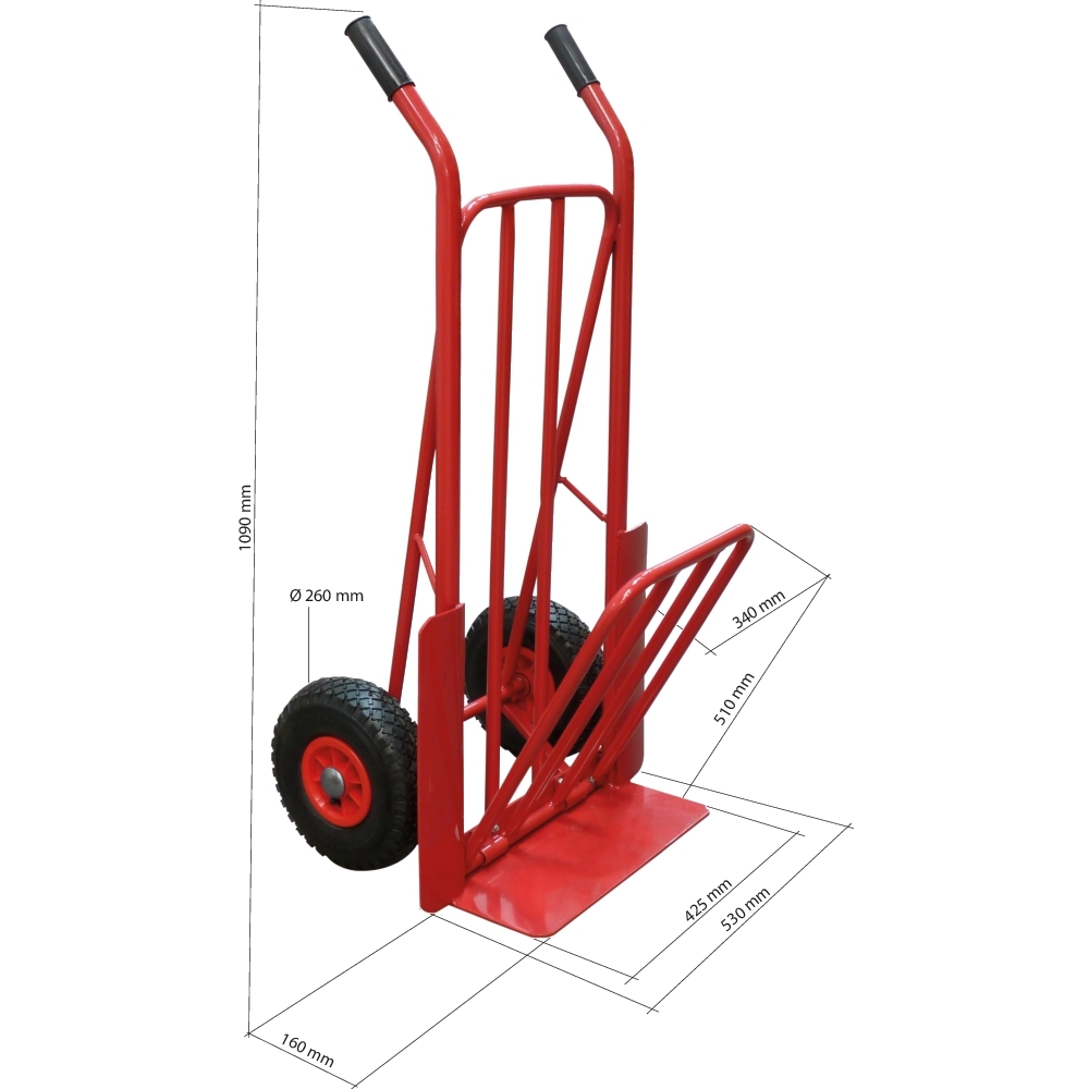 Diable 250kg avec bavette rabattable et roues gonflables DRAKKAR - 09464