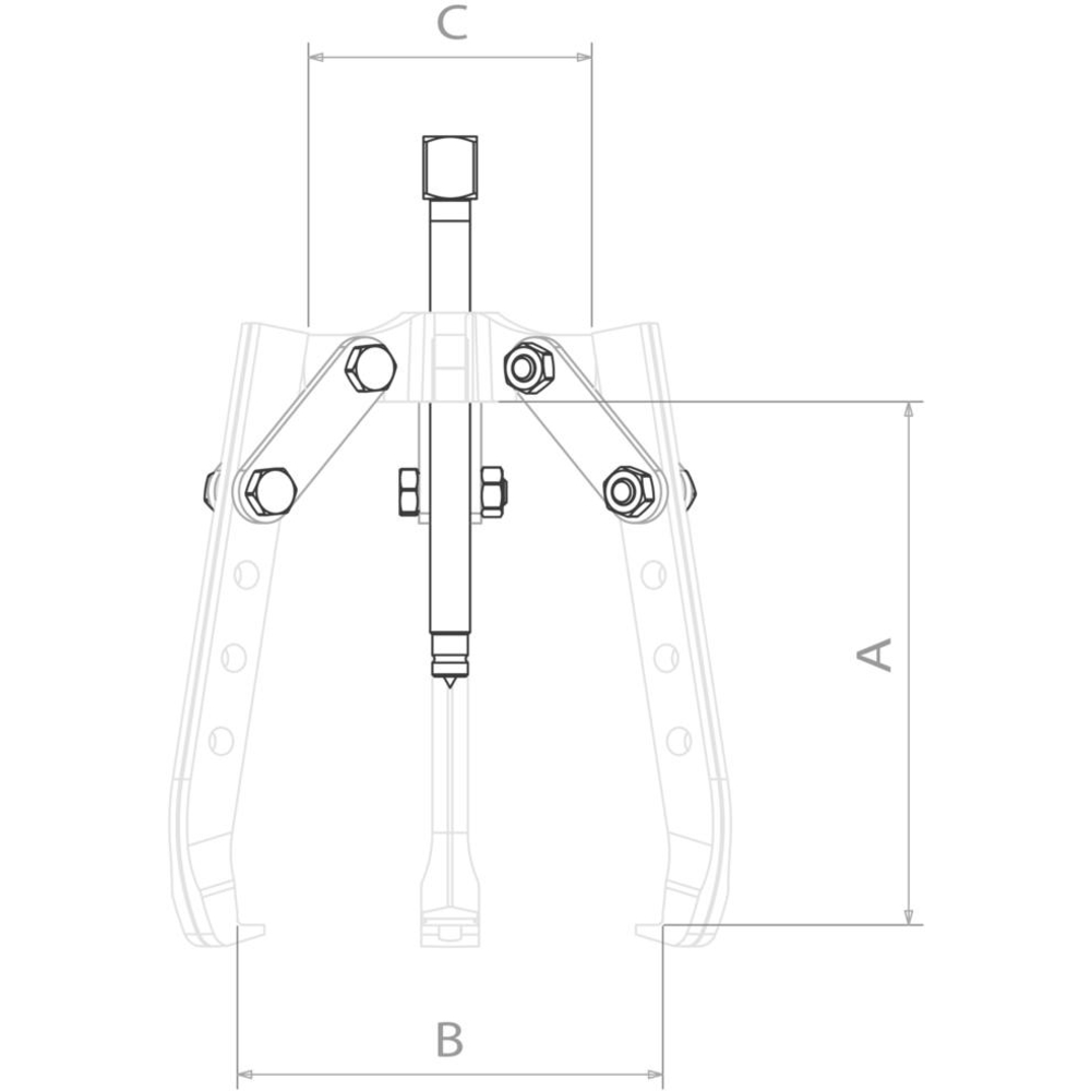 Extracteur combiné 2 ou 3 griffes 220mm 4 positions 4T DRAKKAR - 09496