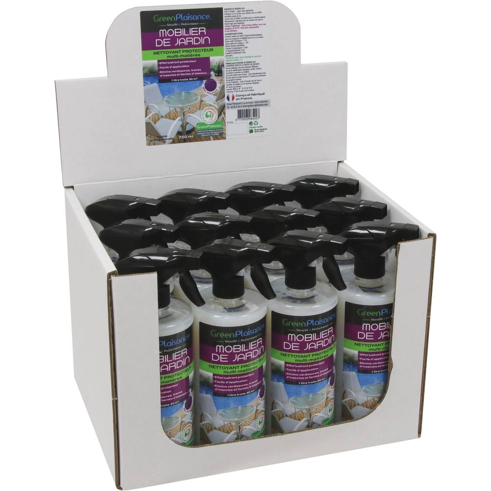 Nettoyant/protecteur mobilier de jardin alu et PVC - flacon spray de 750ml GREEN PLAISANCE - 09932