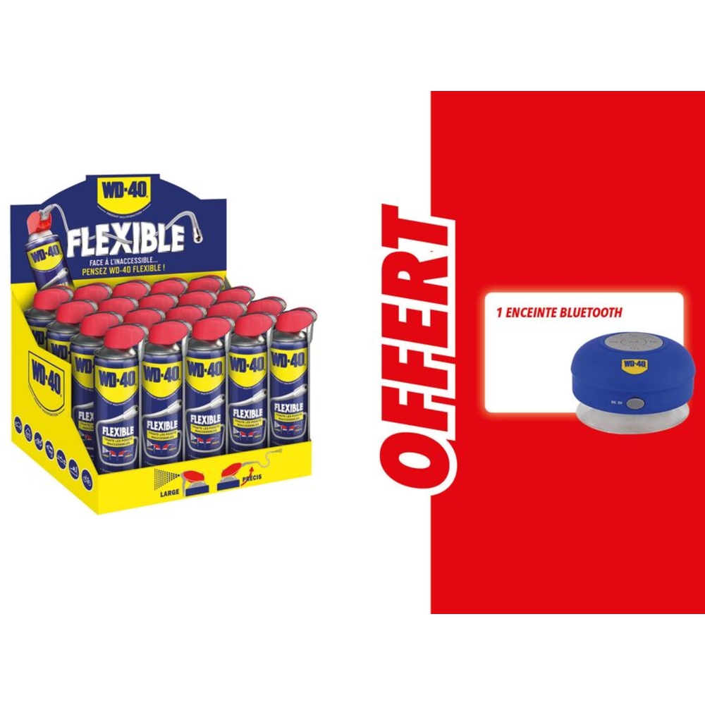 Dégrippant multifonctions avec tête 2 jets avec bec flexible 180mm - aérosol 400ml WD-40 - 10110