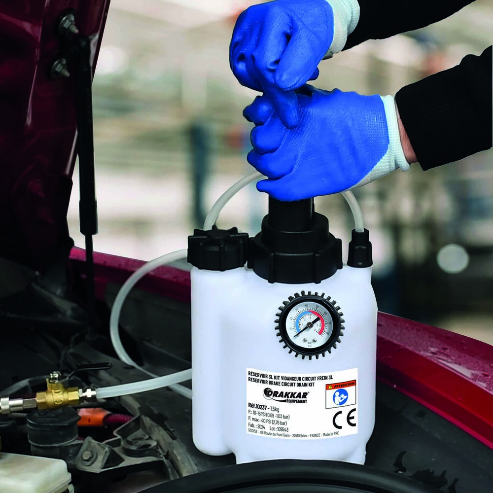 Vidangeur de circuit de frein 3L avec bouteille de récupération DRAKKAR - 10237