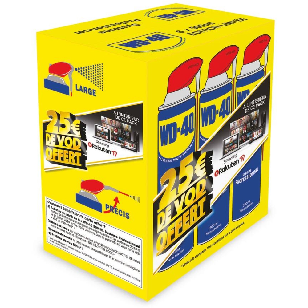 Dégrippant multifonctions avec tête 2 jets - aérosol 500ml WD-40 - 10255