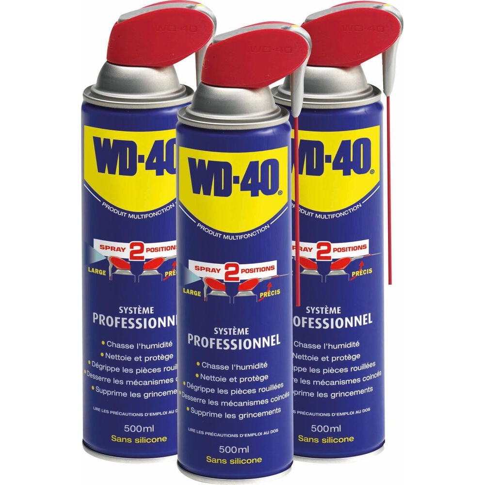 Dégrippant multifonctions avec tête 2 jets - aérosol 500ml WD-40 - 10255