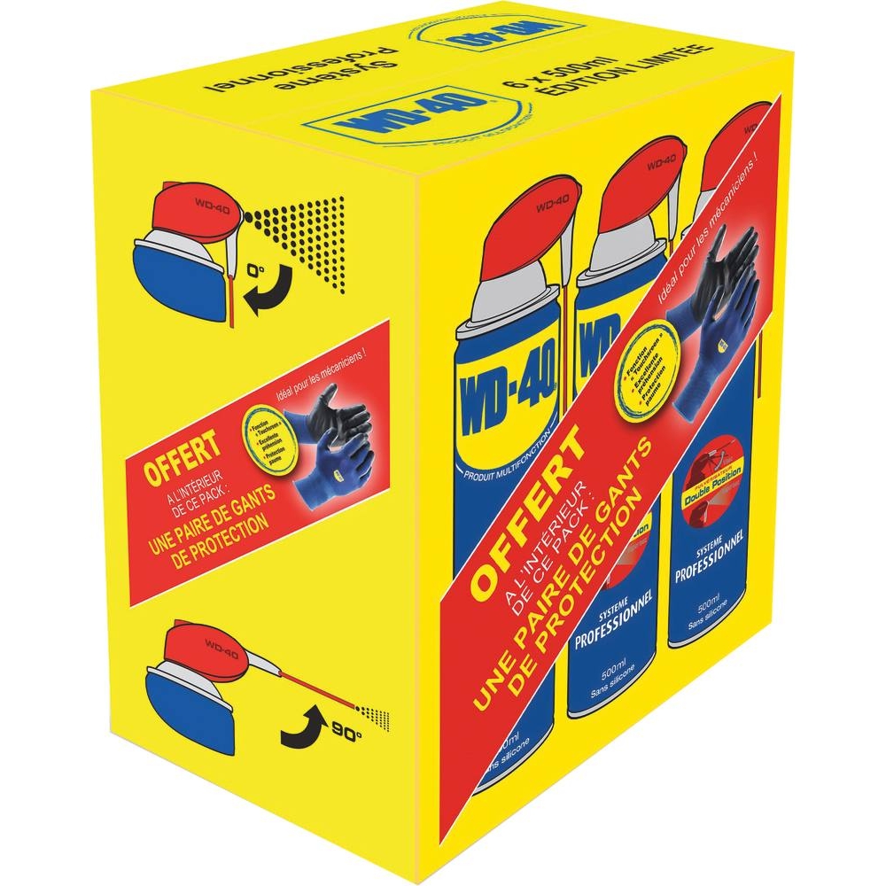 Dégrippant multifonctions avec tête 2 jets - aérosol 500ml WD-40 - 10255