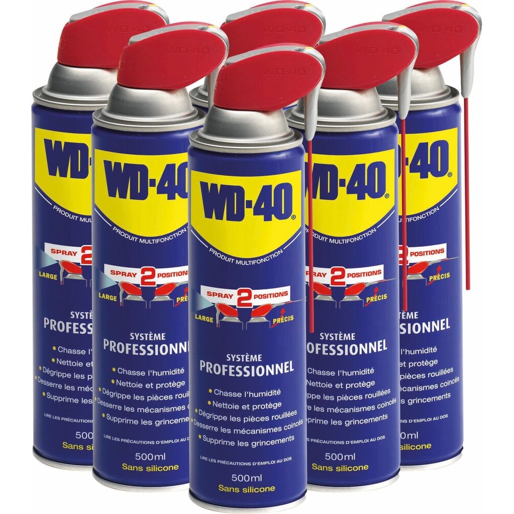 Dégrippant multifonctions avec tête 2 jets - aérosol 500ml WD-40 - 10255