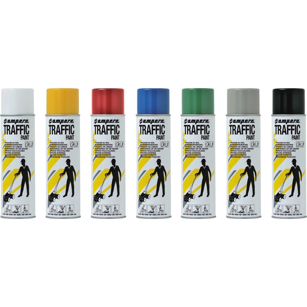 Peinture de traçage de lignes permanent blanc - aérosol 650ml AMPERE - 10270