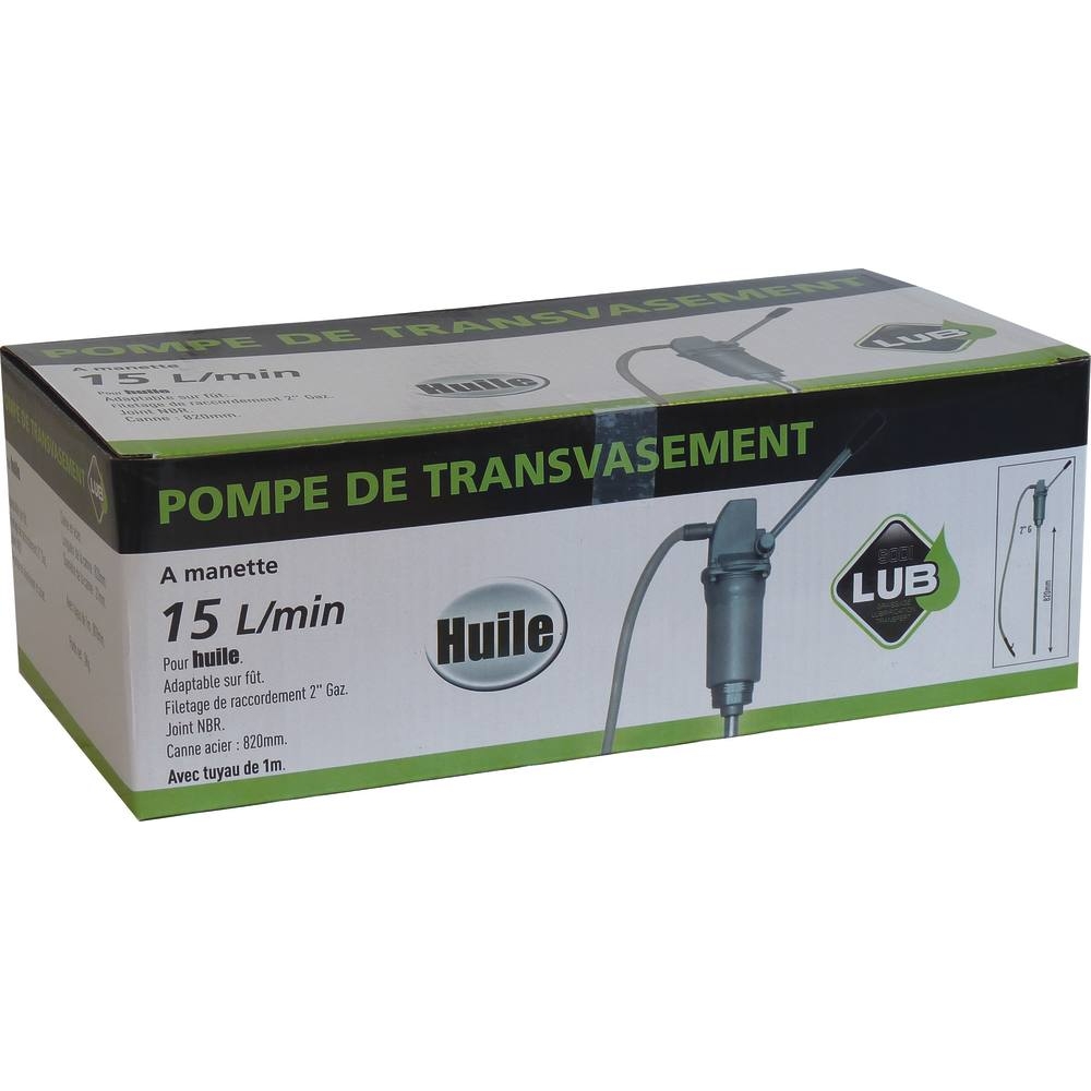 Pompe de transvasement à levier 15 l/min avec flexible et canne acier 820mm DRAKKAR - 10379