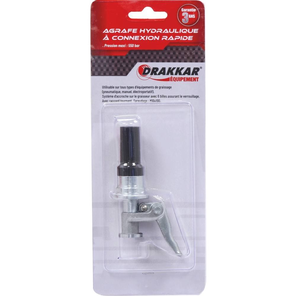 Agrafe hydraulique coupleur à billes à connexion rapide M10 550 bar - DRAKKAR - 10392