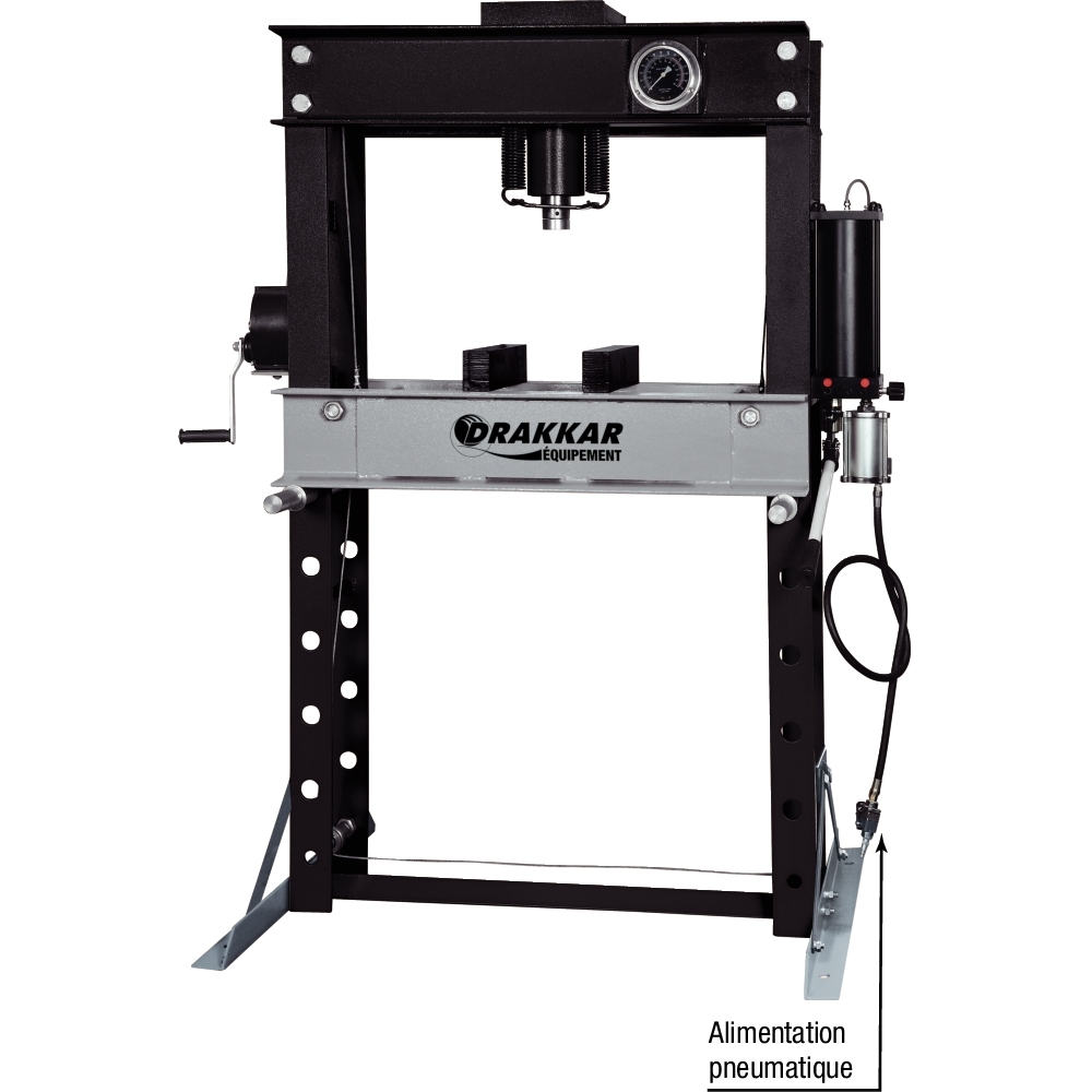 Presse d'atelier manuelle et pneumatique 45T bati boulonné DRAKKAR - 10538