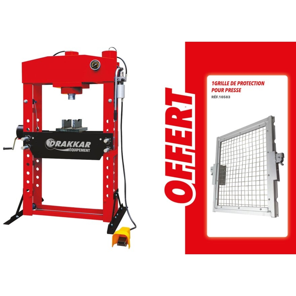 Presse d'atelier manuelle et pneumatique 75T bati soudé DRAKKAR - 10560