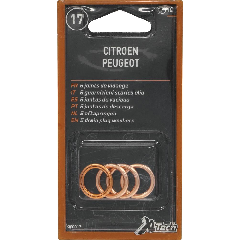 Joint de bouchon de vidange métalloplastique 14mm - de 5 pcs - 10601
