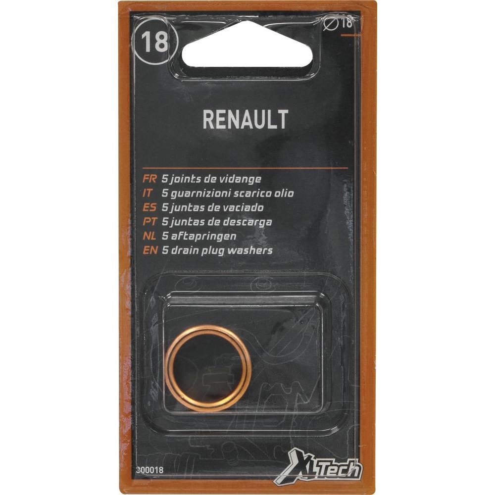 Joint de bouchon de vidange métalloplastique 18mm - de 5 pcs - 10603