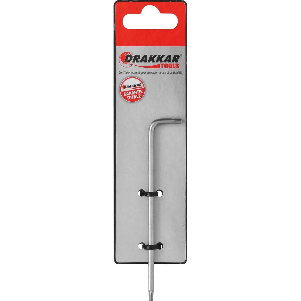 Clé mâle coudée Torx extra longue alésée TT15 - carte DRAKKAR TOOLS - 10635