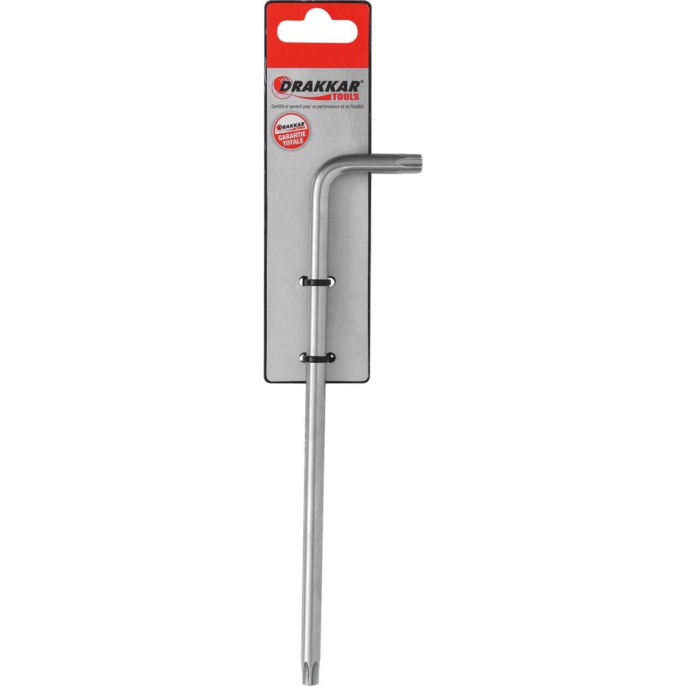Clé mâle coudée Torx extra longue alésée TT45 - carte DRAKKAR TOOLS - 10649
