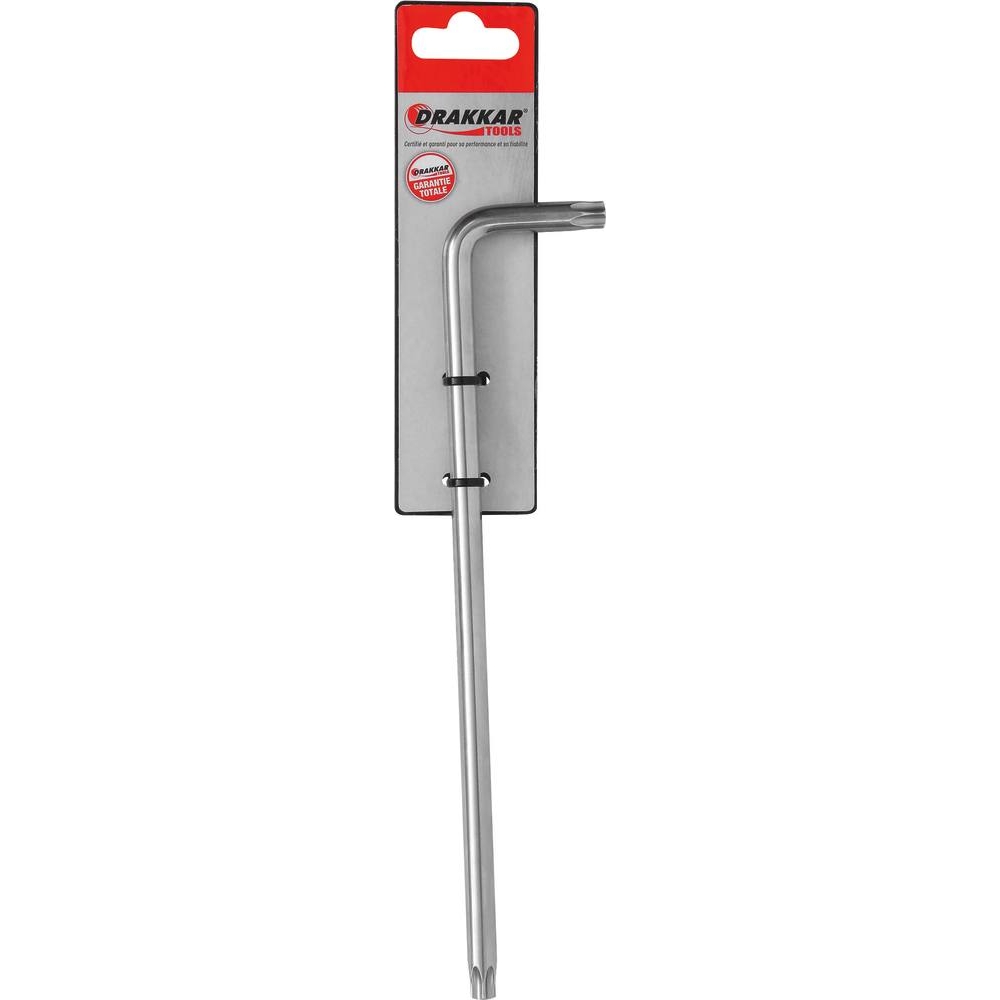 Clé mâle coudée Torx extra longue alésée TT50 - carte DRAKKAR TOOLS - 10651