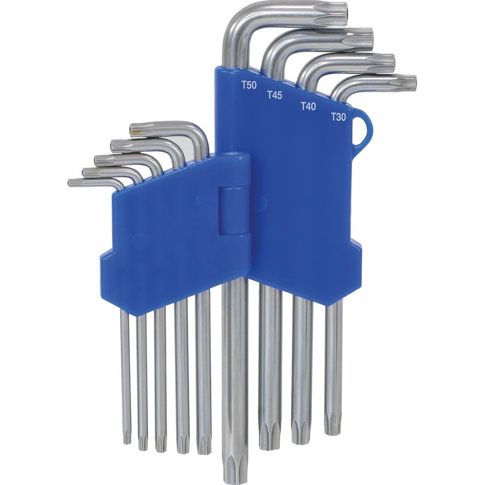 Clés Torx alésées longues de TT10 à TT50 - étui pivotant de 9 pcs DRAKKAR TOOLS - 10654