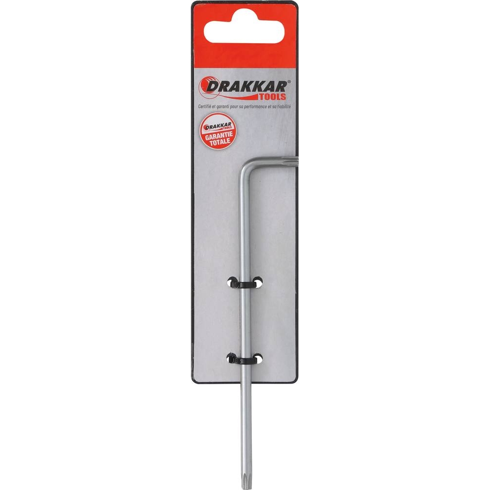 Clé mâle coudée Torx extra longue T25 - carte DRAKKAR TOOLS - 10687